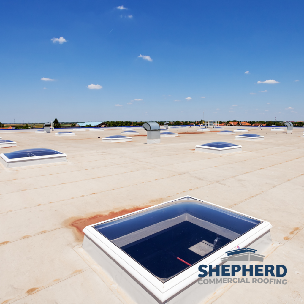 factory roof image with skylights