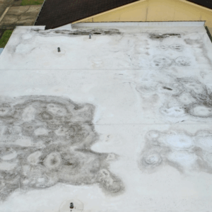 ponding water in flat roof - Shepherd commercial roofing 