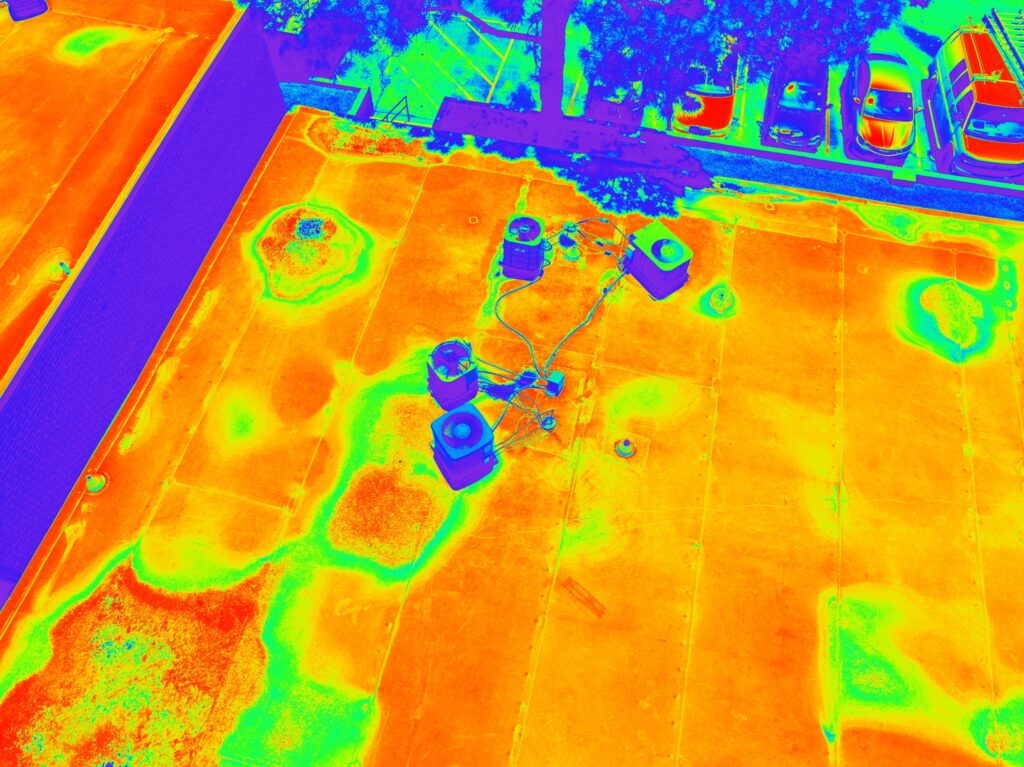 Infrared roof leak detection in Dallas thermal imaging scan