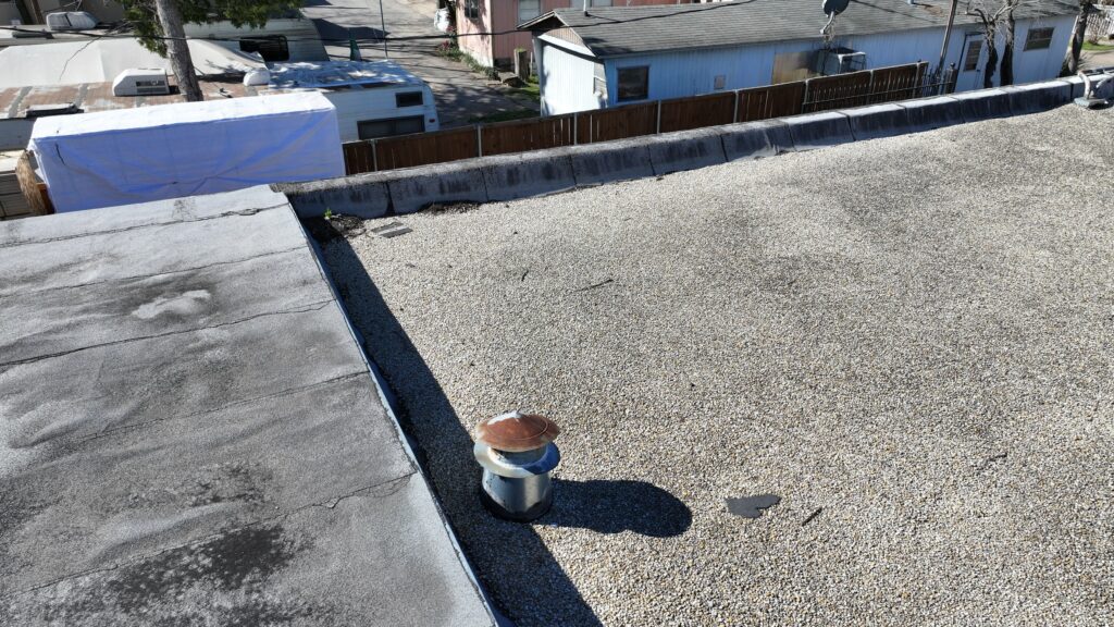 Commercial roof before restoration